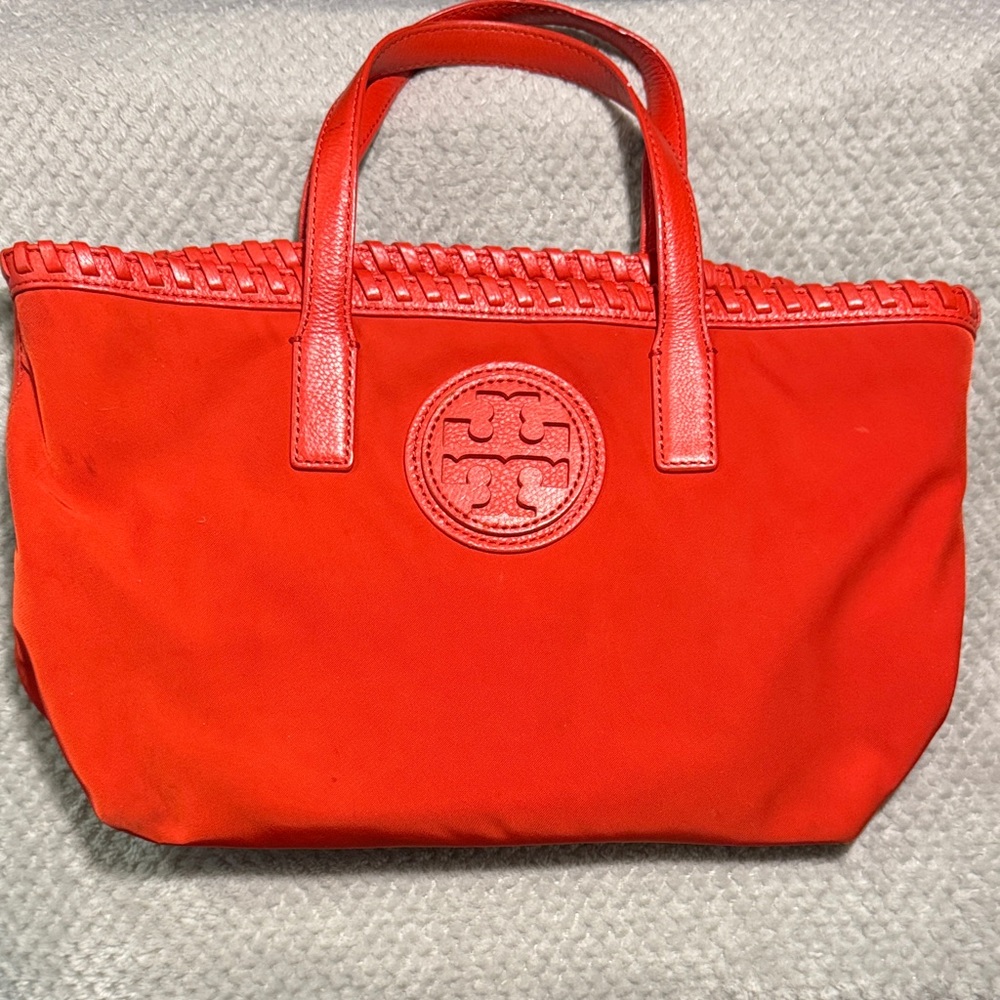 Tory Burch Coral Red Tote with removable strap